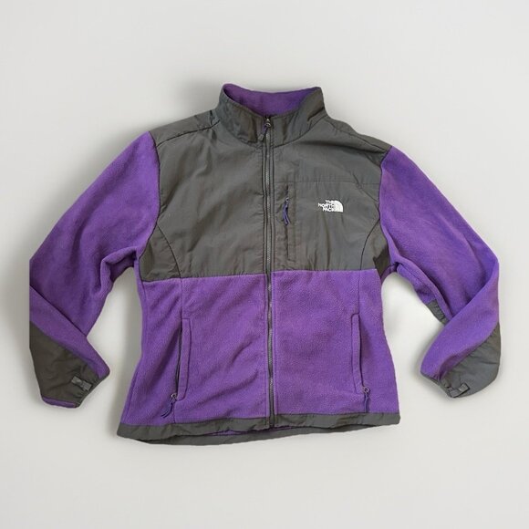 The North Face Jacket Women's XL Purple Gray Fleece Full Zip Outdoors Coat - Picture 1 of 12